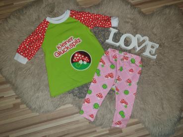 A-förmiges Shirt & Leggings Gr. 62 "Kleiner Glückspilz"